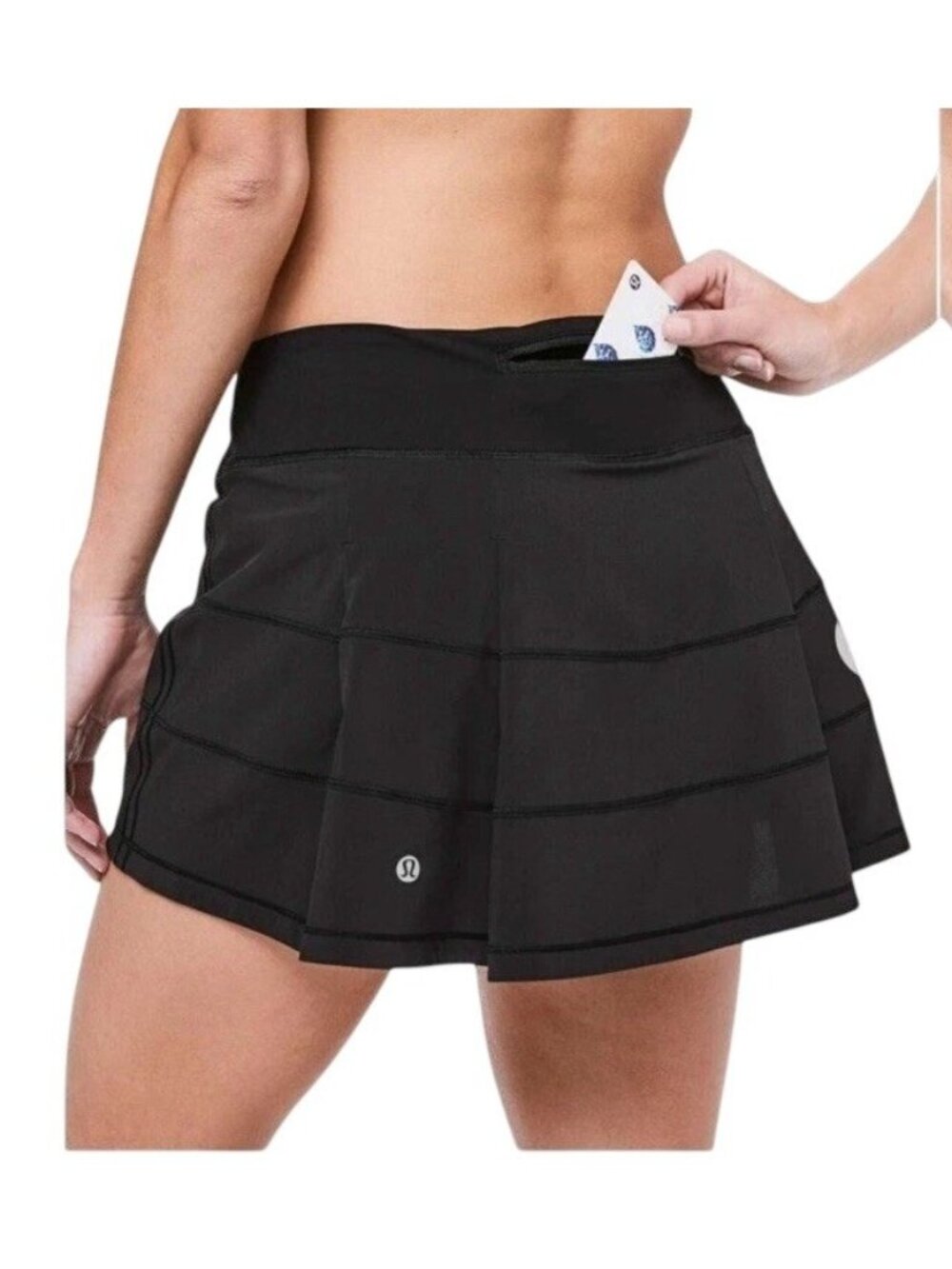 Lululemon Black Second Release Pace Rival Skirt 4-way Stretch 13” Skort Size 8